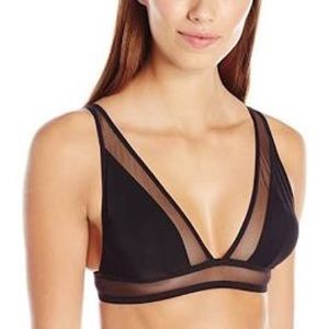 Black triangle bra with sheet band